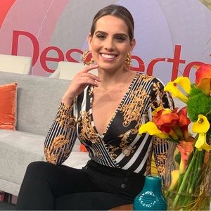 Printed long sleeve one bodysuit